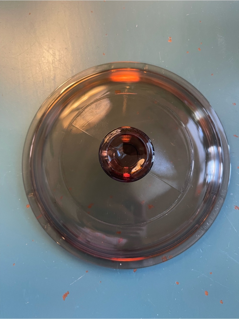 Corning Visions Amber V-1-C Replacement Glass Lid – Small Chip on Inside Rim